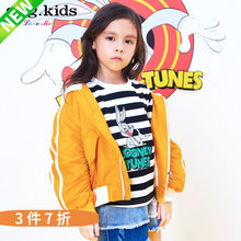 夹克连帽外套B18121162 亮黄上衣女童短款 kids童装 gxg