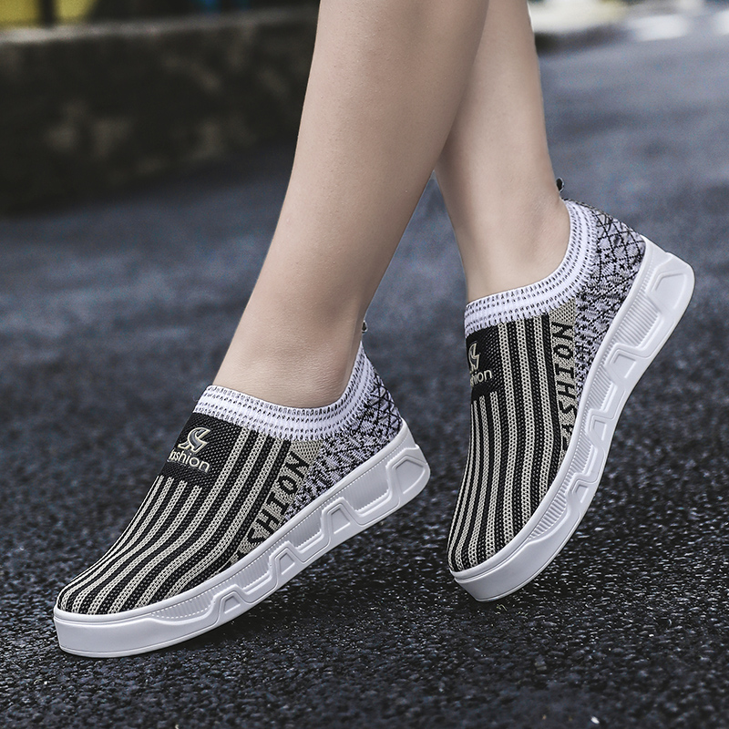 Jordan Spring/Summer Breathable Mesh Shoes for Women, One Step Lazy Casual Cloth Shoes for Students, Flat Bottom Sports Board Shoes, Summer Women's Shoes