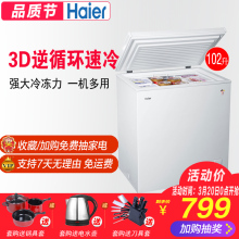 冷柜 大冷冻 冷藏冷冻省电 Haier 家用小冰柜 102HT 海尔