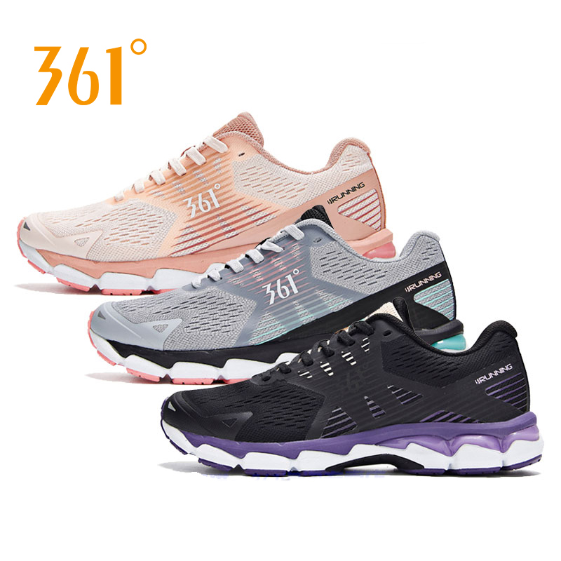 361 women's shoes, sports shoes, 2019 autumn/winter lightweight and breathable marathon running shoes, 361 degree training shoes, women