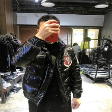 多标刺绣羽绒服男士 多标白鸭绒保暖外套男修身 潮流个性 冬季新款