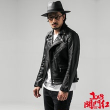 外贸日单经典机车男士真皮皮衣时尚修身皮夹克外套头层牛皮山羊皮