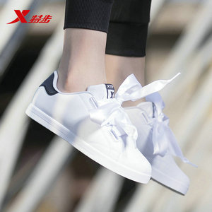 特步经典蝴蝶结绑带运动鞋