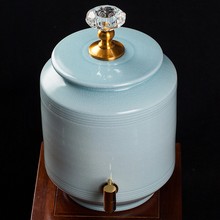 景德镇陶瓷水缸带龙头大号饮水机家用过滤纯净水桶储水罐泡茶水壶