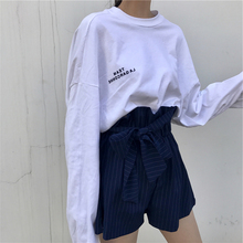 长袖 洋气打底衫 欧货大版t恤秋冬原宿港风宽松百搭女上衣白色时尚