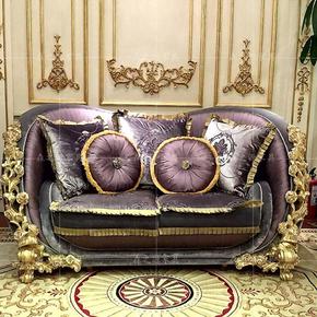 欧式古典沙发别墅奢华客厅玫瑰沙发组合意大利实木雕花宫廷大沙发