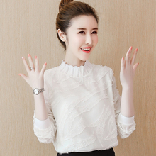秋装女装2018新款韩版雪纺衫长袖衣服打底衫女秋季上衣洋气小衫潮图片