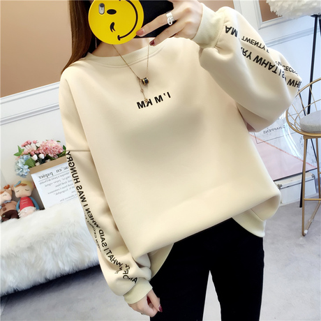 卫衣2018新款加绒打底衫长袖韩版宽松ins超火上衣服女装秋外套潮商品大图