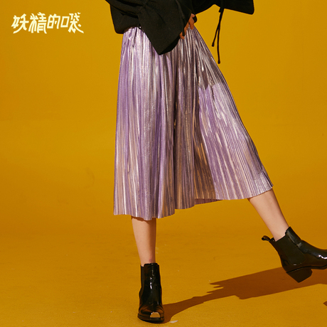 妖精的口袋针织半身裙女2018新款秋季中长款半裙秋装欧货裙子学生商品大图