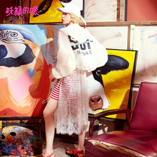 妖精的口袋旗舰店2018夏新怪味少女外套字母印花ins学院防晒服女图片