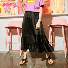 妖精的口袋旗舰店夏季2018新款少女心仙女裙半身裙荷叶边中长裙女图片