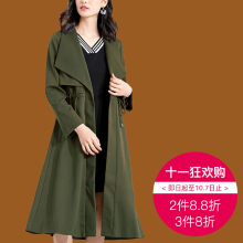 ZIMMUR2018新款春秋宽松端庄大气中长休闲风衣女图片
