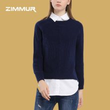 ZIMMUR18年秋装新品简约通勤经典气质百搭舒适套头女款针织衫上衣图片