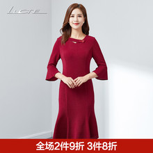 婆婆装婚礼2018夏秋新款结婚妈妈连衣裙婚宴礼服妈妈装中老年女装图片