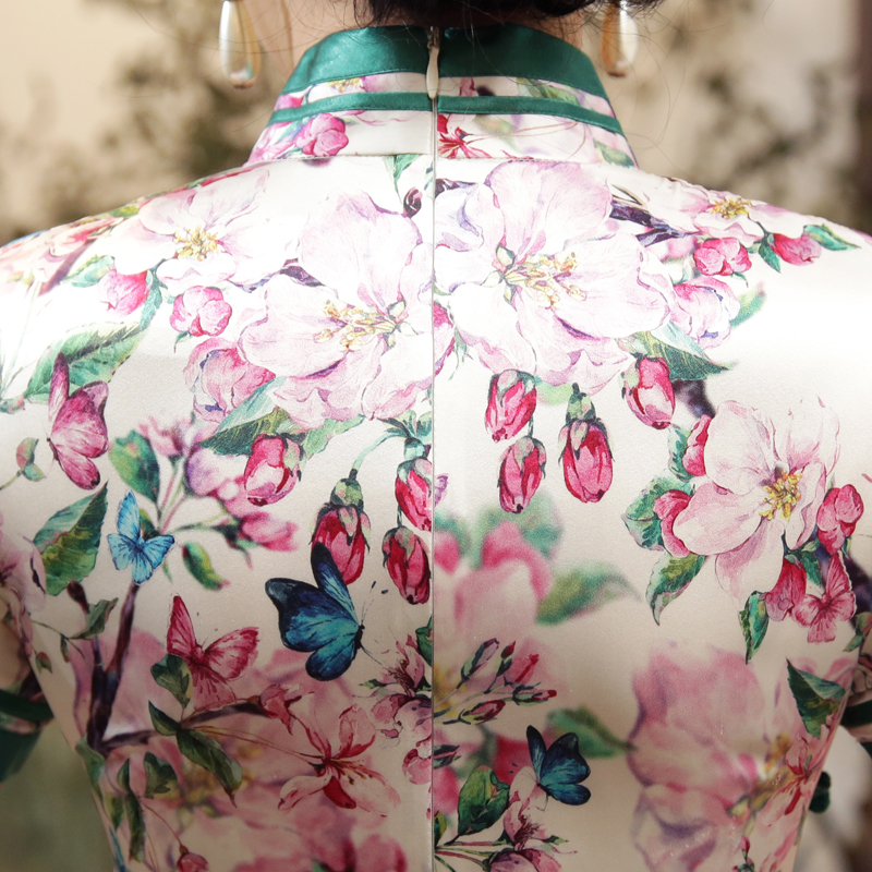 晨恋2018夏装复古短袖改良时尚中式长款宽边