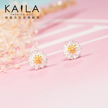 Kaila可爱小花朵雏菊925银耳钉女 日韩文艺气质耳饰送闺蜜