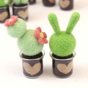 迷你羊毛毡多肉植物小盆栽