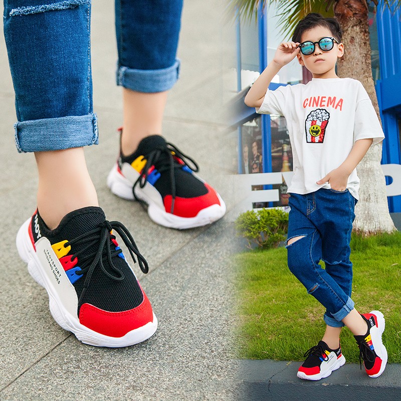 Children's shoes, girls' sports shoes, Spring and Autumn 2018 new boys' running shoes, casual shoes for big children, Korean version, breathable