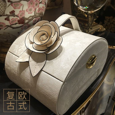 scsc首饰盒公主欧式韩国复古简约带锁饰品手饰收纳盒结婚生日礼物