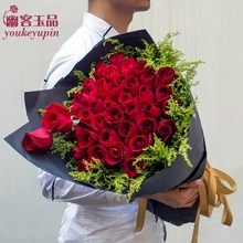 昌吉鲜花速递同城红香槟玫瑰表白花束礼盒阜康喀什同城生日送花店
