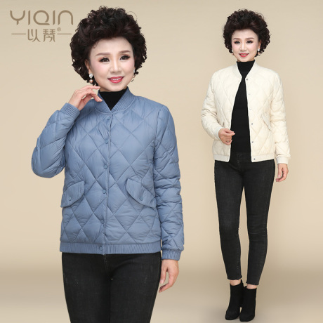妈妈小棉袄羽绒棉服中年女洋气冬装外套40-50岁中老年棉衣女短款商品大图