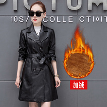 皮衣外套女2018新款大码女装中长款pu皮风衣显瘦外套200斤秋装潮图片