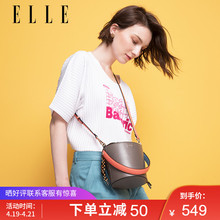 ELLE女包2019年新款 80682波点个性 创意单肩包手提斜挎圆筒水桶包