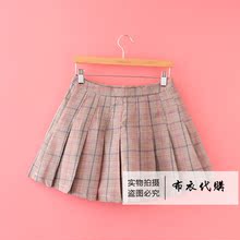 国内正品代购puella拉夏贝尔格子百褶裙学院风半身裙20012537-269图片