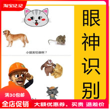 儿童孤独症自闭症康复训练语言发育迟缓眼神识别想法猜测卡片教具