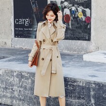 清新收腰风衣女中长款韩版春秋季2018新款棉立方端庄大气复古外套图片