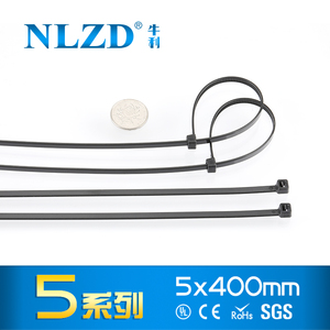 黑色自锁式5x400mm尼龙扎带捆绑束线带桁架喷绘塑料捆实惠包装