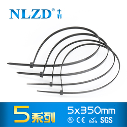 阻燃5*350mm白色尼龙扎带喷绘绑带自锁式束线带大号扎条足量黑色