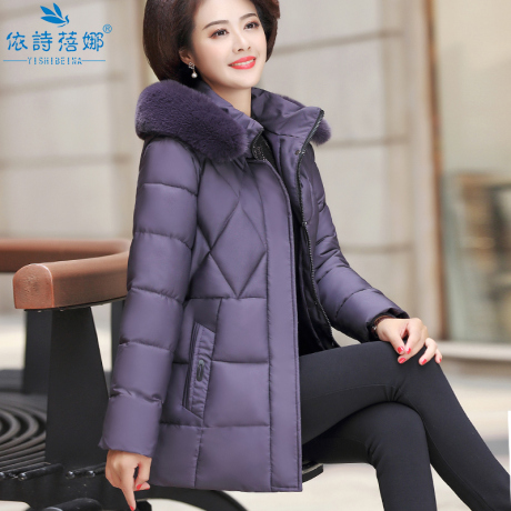 2018新款中老年女装棉衣妈妈冬装加厚棉袄中年人羽绒棉服保暖外套商品大图