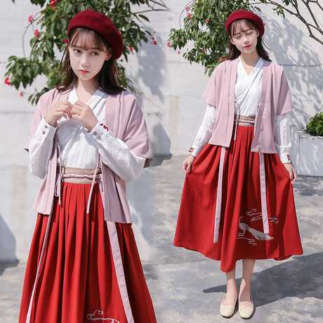 中国风女装改良旗袍唐装复古风汉服毛呢冬装外套大衣日常抖音秋装商品大图