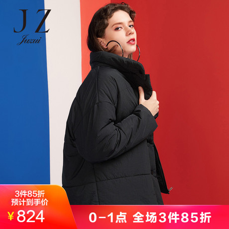 玖姿奥莱2018冬装新款简约时尚立领棉衣棉服厚外套女商品大图