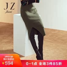 玖姿旗舰店冬装新款2018松紧腰羊毛针织短裙半身裙图片