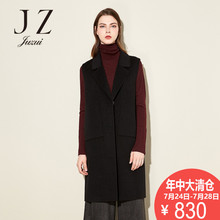 JUZUI/玖姿奥莱店2018冬新款纯色双面尼休闲气质马夹外套图片