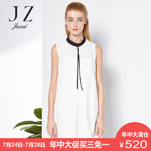 JUZUI/玖姿奥莱旗舰店秋装正品新款圆领网状提花无袖连衣裙女图片