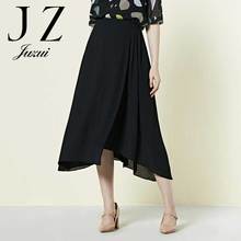 JUZUI/玖姿2018夏装新款黑色显瘦微透纱女装半身裙长裙图片