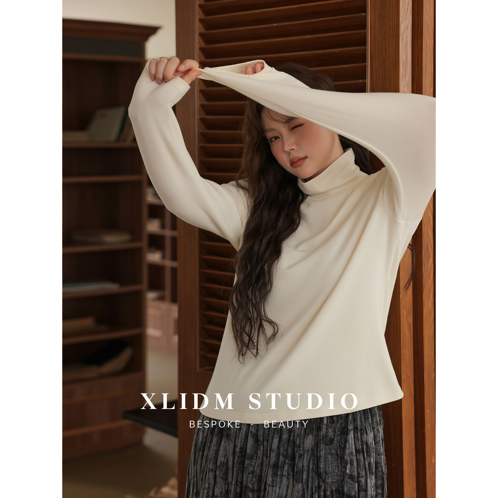 小俪自制大码女装【两穿领】半高领/堆堆领云朵磨毛仿羊绒打底衫