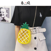 透明chic链条斜挎单肩小包 菠萝包包夏天ins超火小包包女网红同款