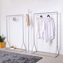 加厚铁艺服装衣帽展示架落地式男女装店上墙银色侧挂童装衣服货架