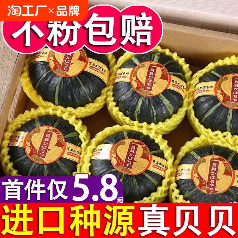 【上新价】贝贝南瓜正宗新鲜5斤板栗味小南瓜栗面日本老瓜婴儿辅食孕妇粉糯y