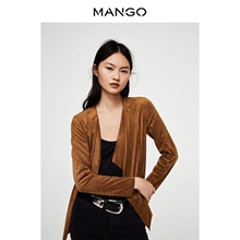 MANGO女装2018春夏新款翻领仿绒面革夹克 时尚长袖外套23083642图片