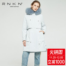 反季狐狸毛獭兔内胆皮草派克服女中长款过膝尼克服外套大衣冬女装图片