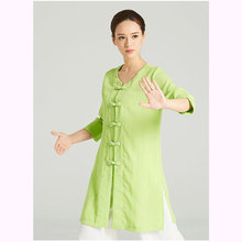 女练功服太极服女 武农亚麻太极服太极拳服装 单件上衣厂家直销