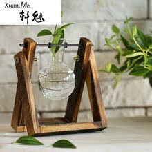 轩魅透明玻璃小花瓶绿萝植物水培容器现代简约创意家居客厅摆件装