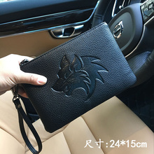包男款 包邮 特价 小号压花狼头手拿包大容量休闲男士 手包信封钱包
