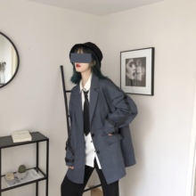 雾霾蓝袖 子特别设计西服版风衣 PINKSAVIOR灰度密码