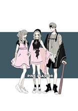 SAVIOR和风改良皆虚妄闺蜜情侣套装 PINK